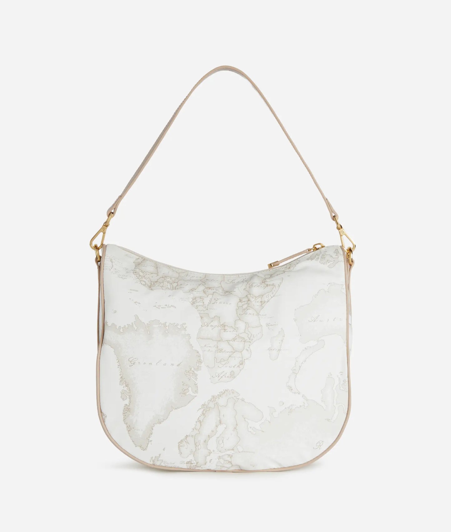 Borsa a tracolla mezza luna in tessuto Geo Soft White - Alviero Martini Prima Classe