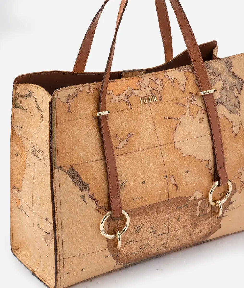 Borsa a mano sfoderata in tessuto Geo Classic Alviero Martini Prima Classe