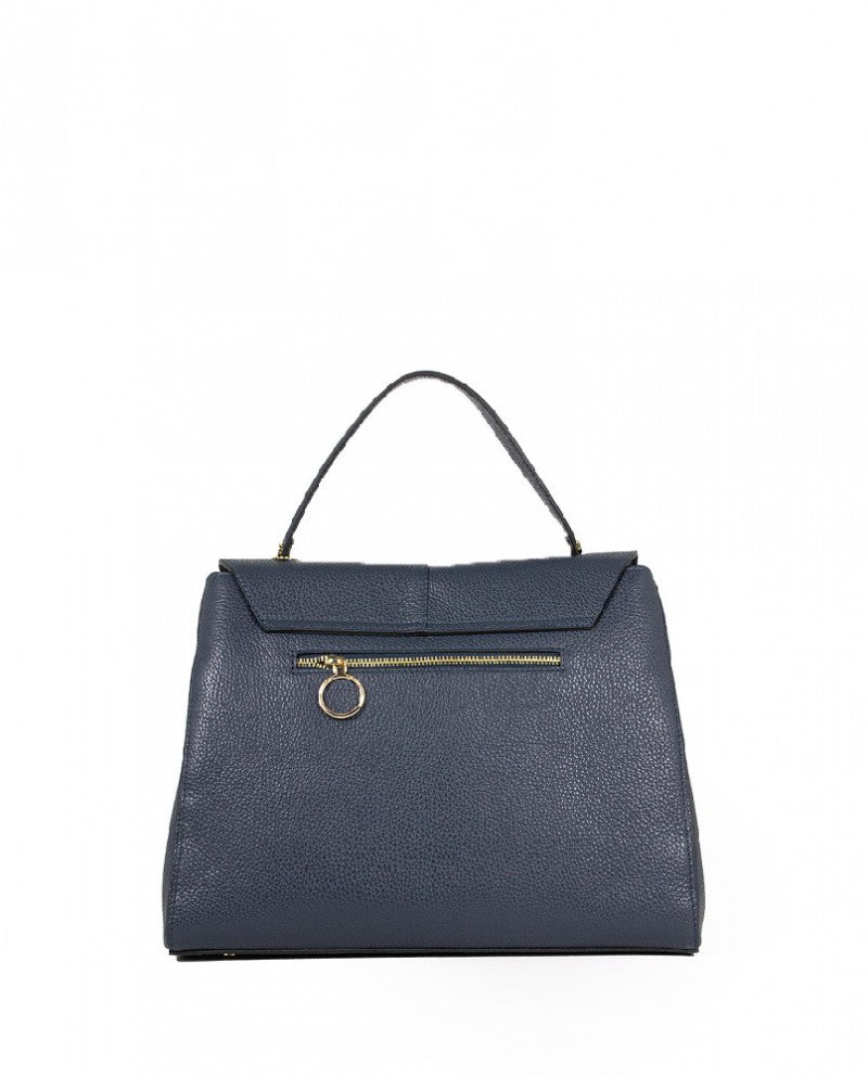 Borsa a mano in pelle martellata e tracolla - Caleidos