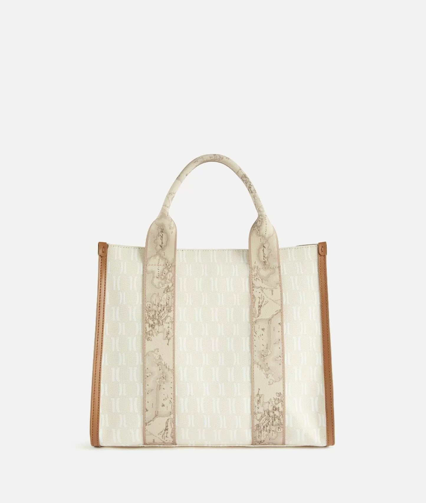 Borsa a mano in tessuto jacquard Ecrù - Geo Avana - Alviero Martini Prima Classe