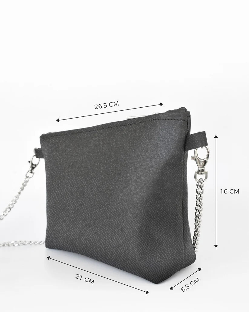 Borsa a tracolla con cerniera Diva Bag Nera - Minnie - Alviero Rodriguez