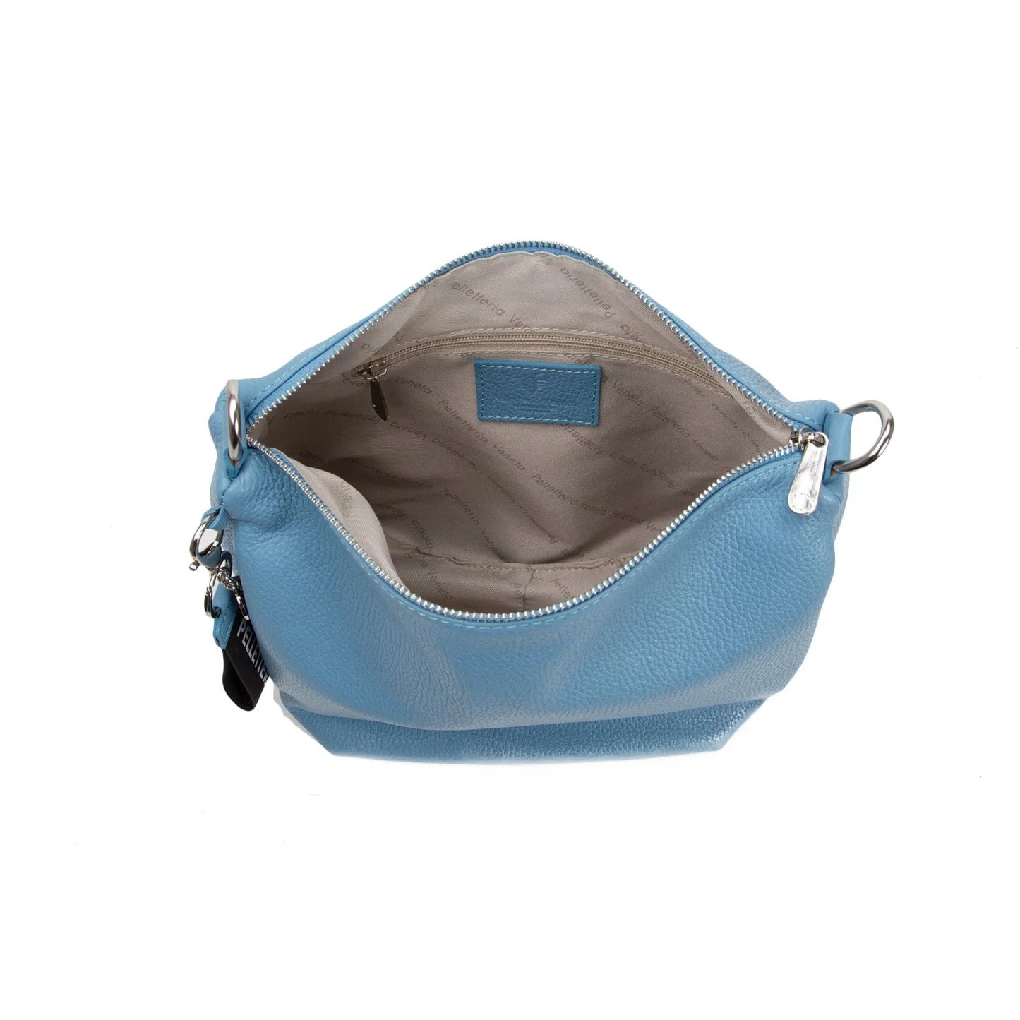 Borsa nera donna a tracolla in pelle - Isabella Medium - Pelletteria Veneta