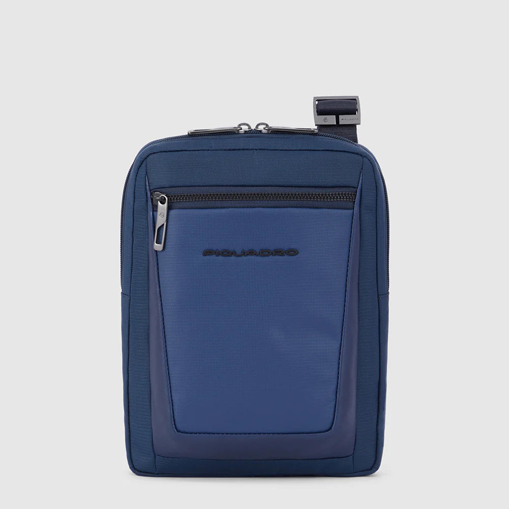 Borsello uomo in tessuto e pelle porta tablet 10