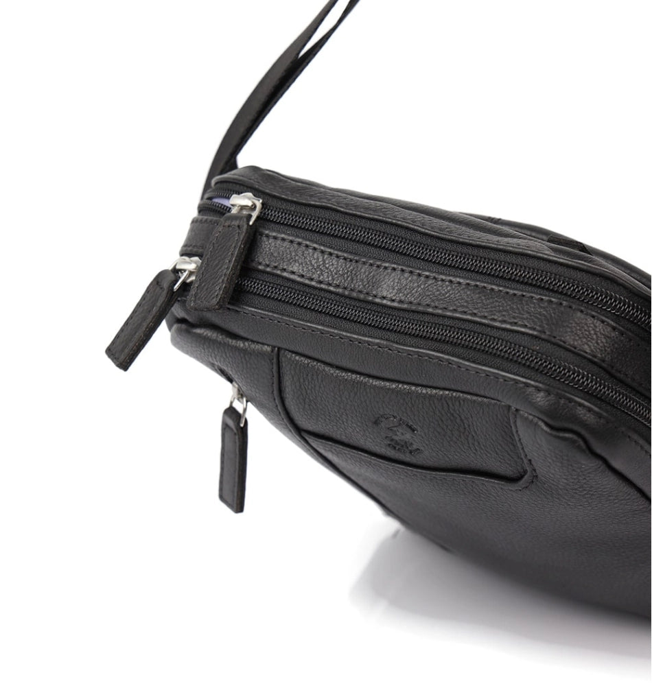 Borsello uomo medio con due scomparti in pelle - Denver - Beverly Hills Polo Club