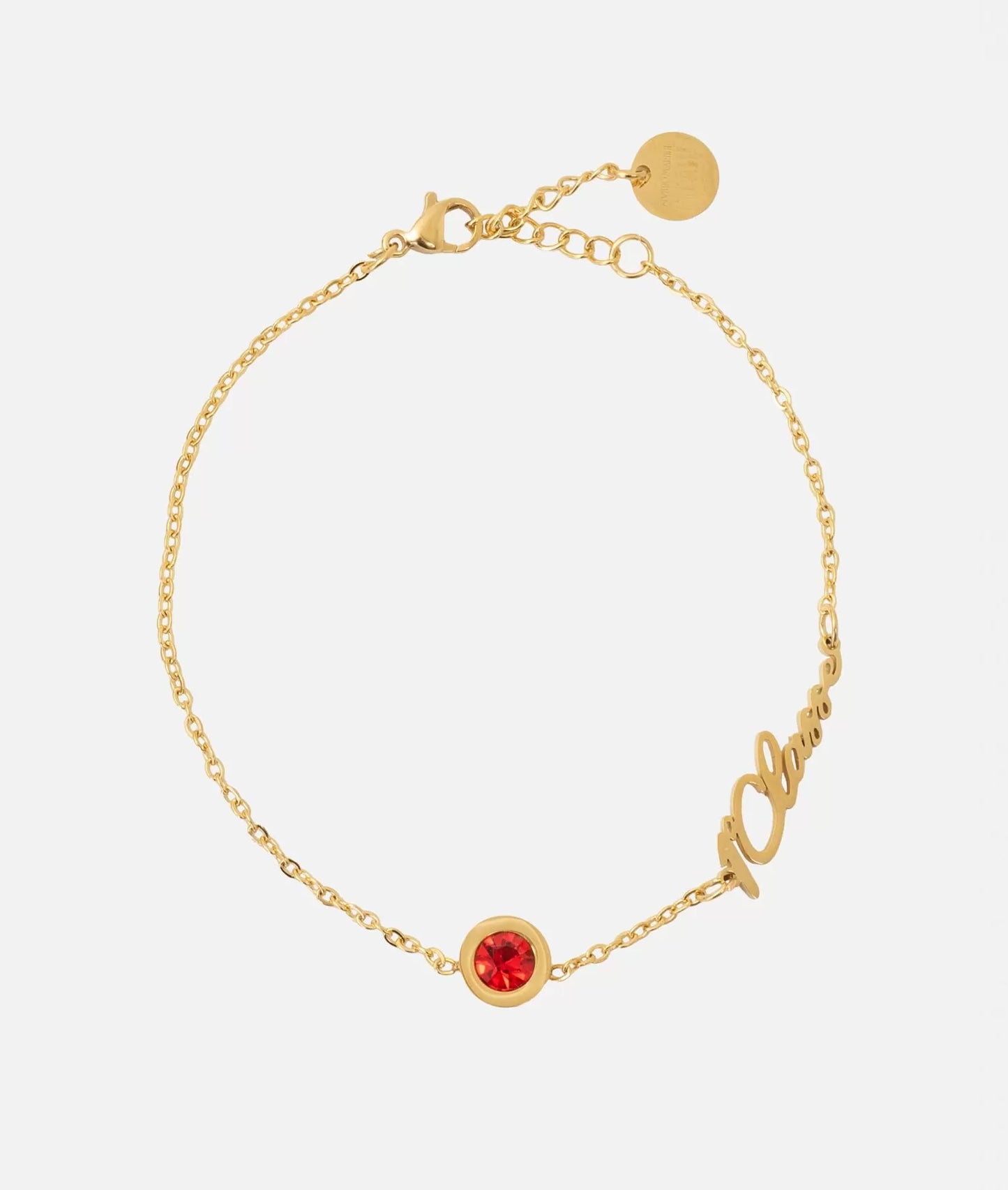 Bracciale in acciaio bagnato in oro con puntoluce rosso - Alviero Martini Prima Classe