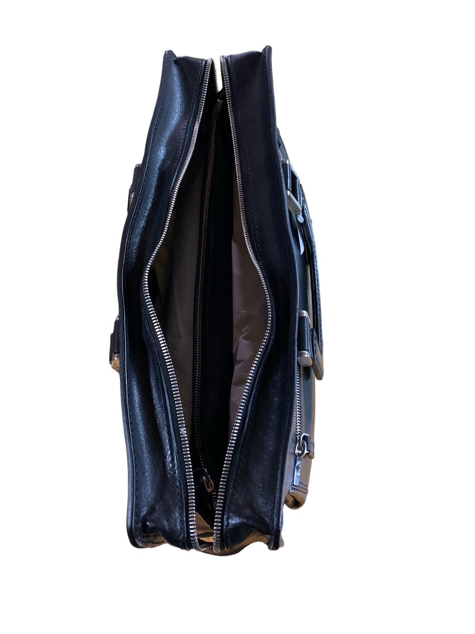 Cartella da lavoro due scomparti in pelle - Story - The Bridge - Nero