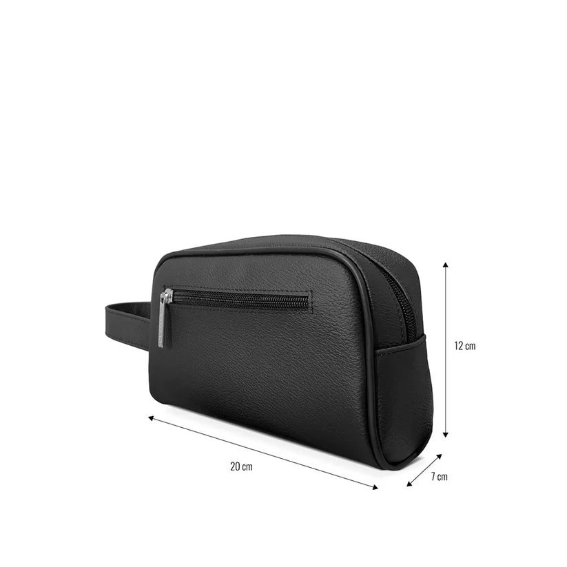 Pochette con manico uomo / donna in pelle Tiago nero - Hexagonal - Alviero Rodriguez