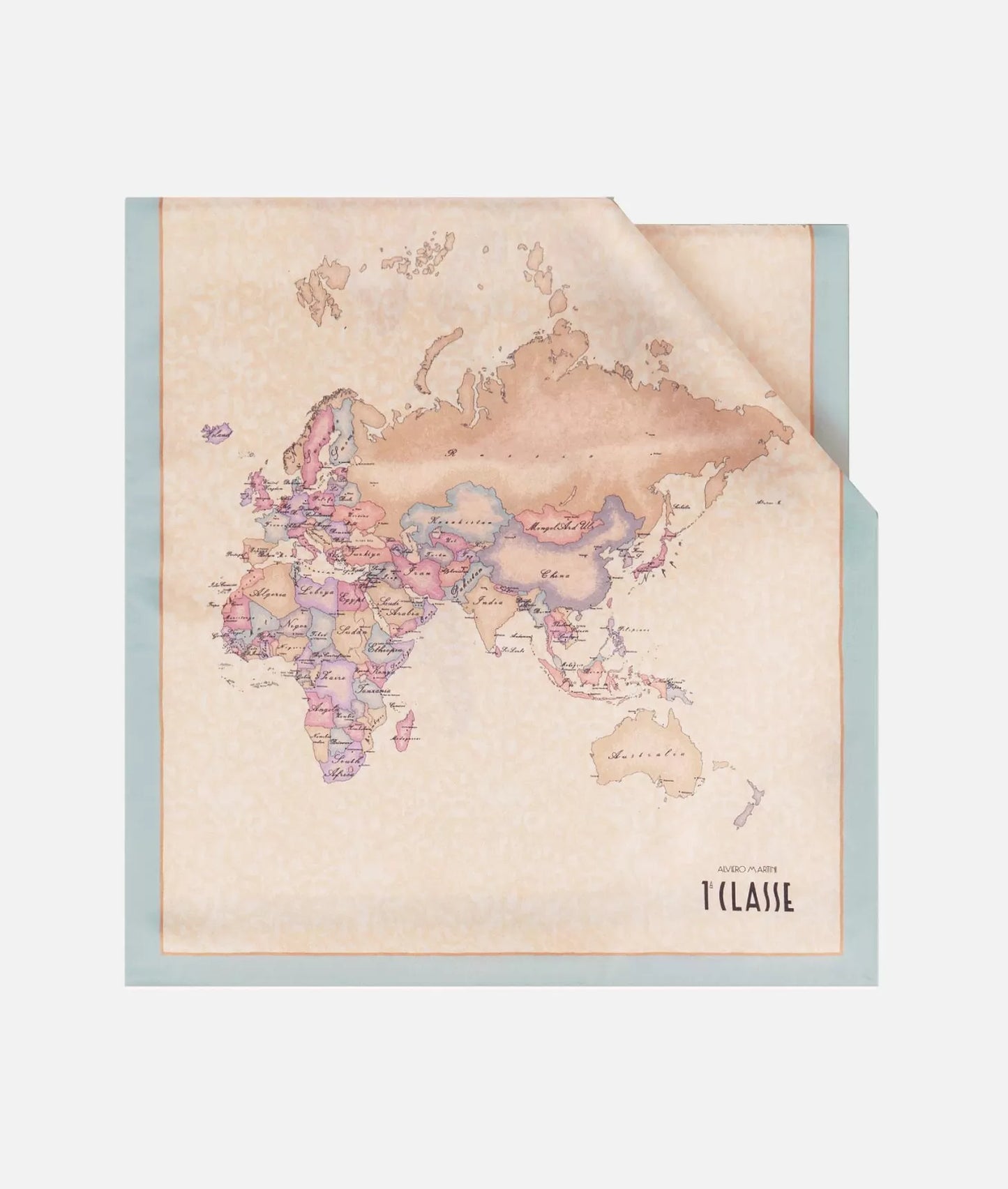 Sciarpa in seta 45x180 cm - Cotton Candy Azzuro Artico - Alviero Martni Prima Classe