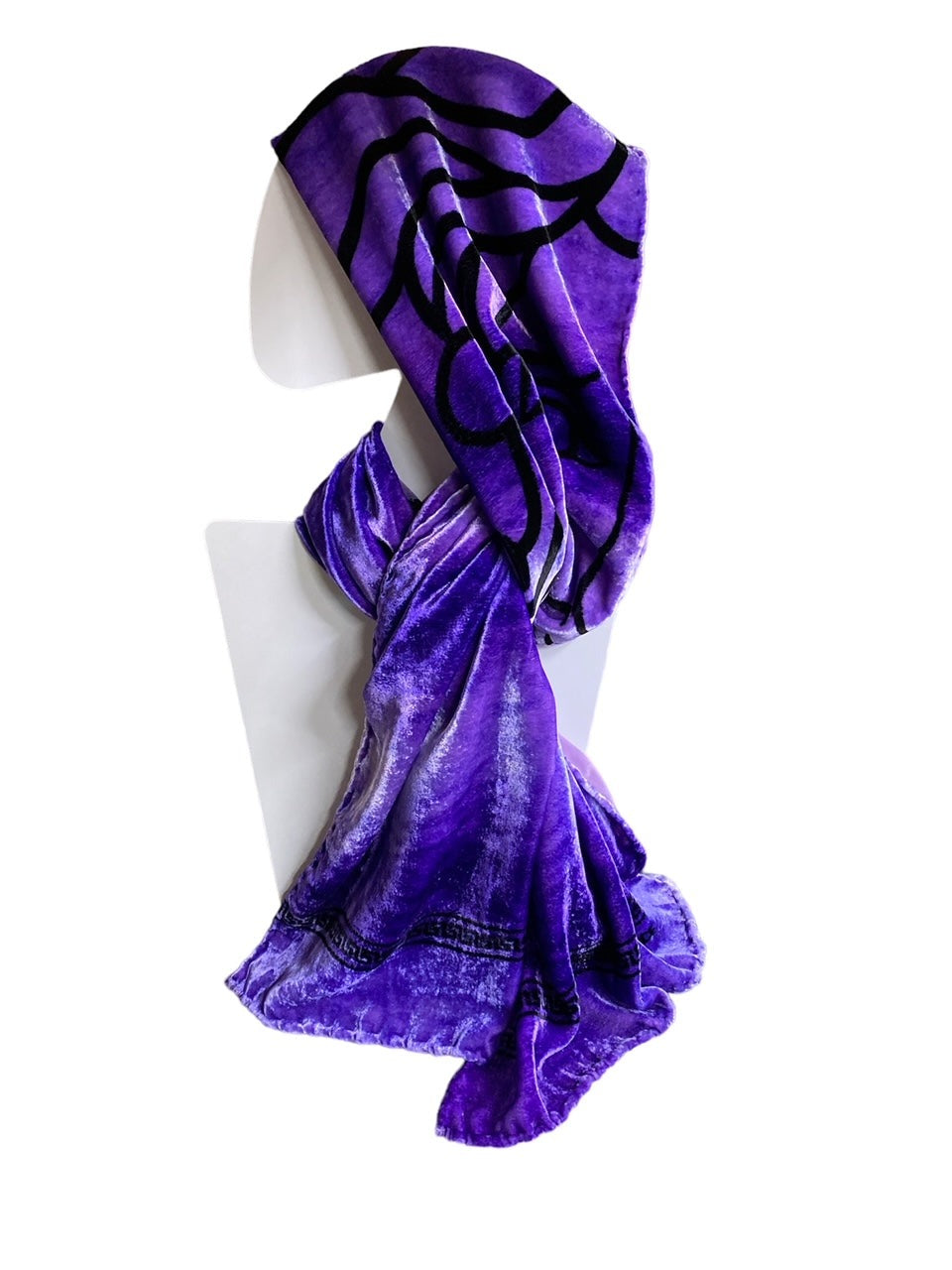 Sciarpa viola in velluto con stampa " Medusa " - Versace