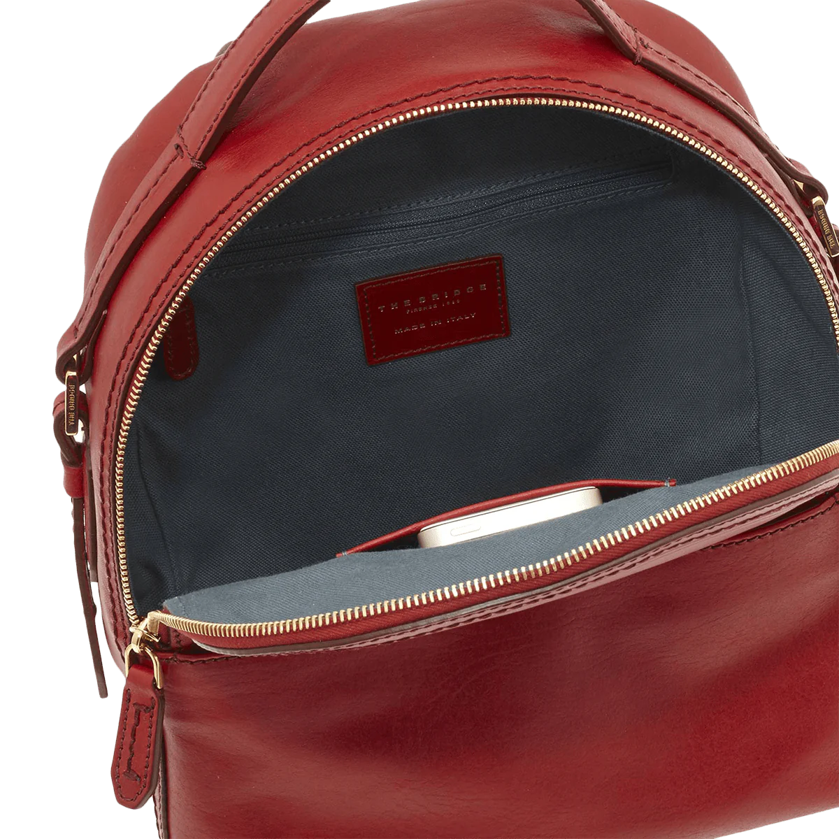 Zaino Medio Donna in pelle Pearl District The Bridge 04124701 Rosso