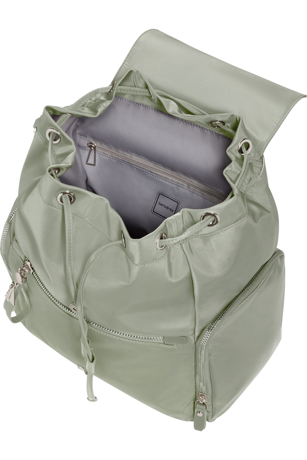 Zaino medio donna con patta in tessuto Sage Green - Karissa Evo - Samsonite