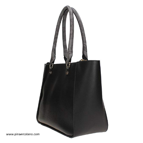 Borsa Shopping in pelle - Alviero Martini Prima Classe - Grainy Night - Nero