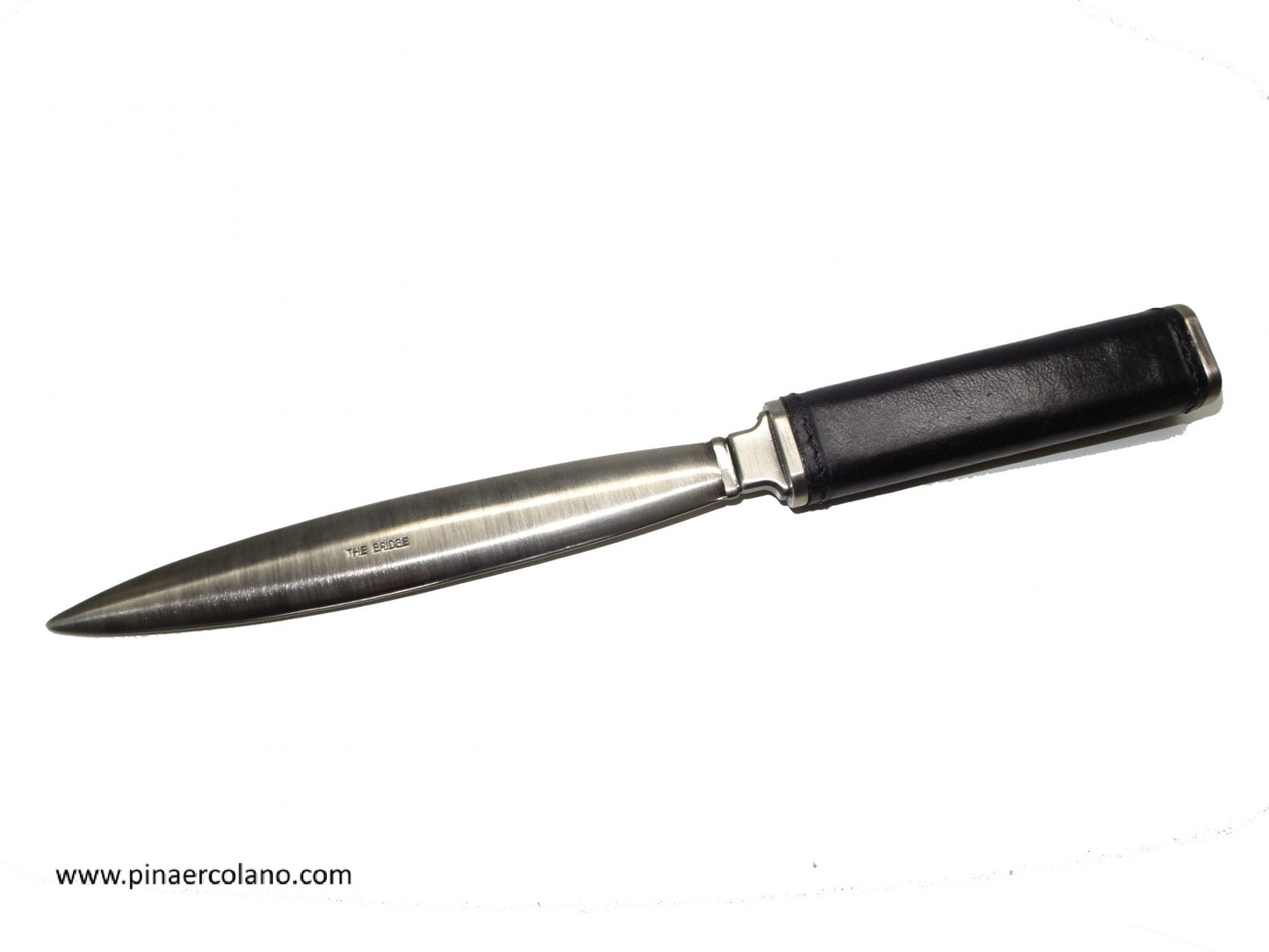 Tagliacarte in ottone con manico in cuoio da scrivania Story The Bridge nero