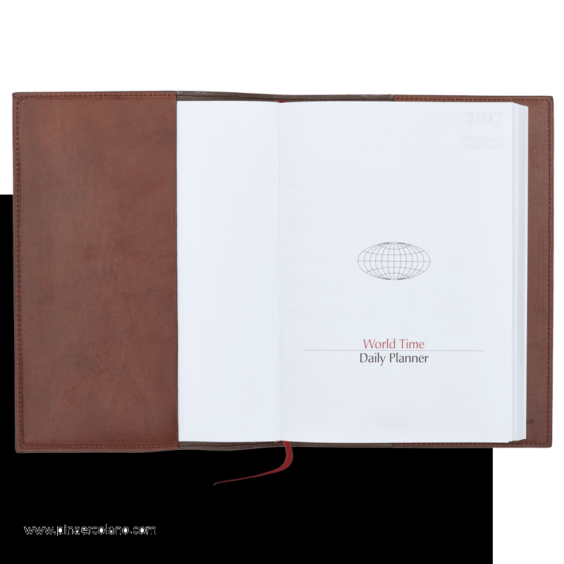 Agenda giornaliera in pelle media marrone The Bridge Story Business