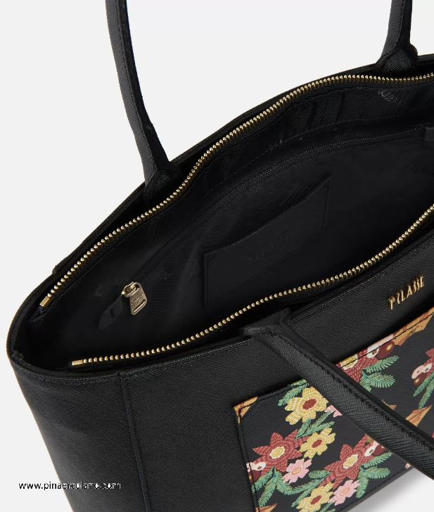 Shopping - Tote Bag - Alviero Martini 1^ Classe - Christmas Flower- Nero