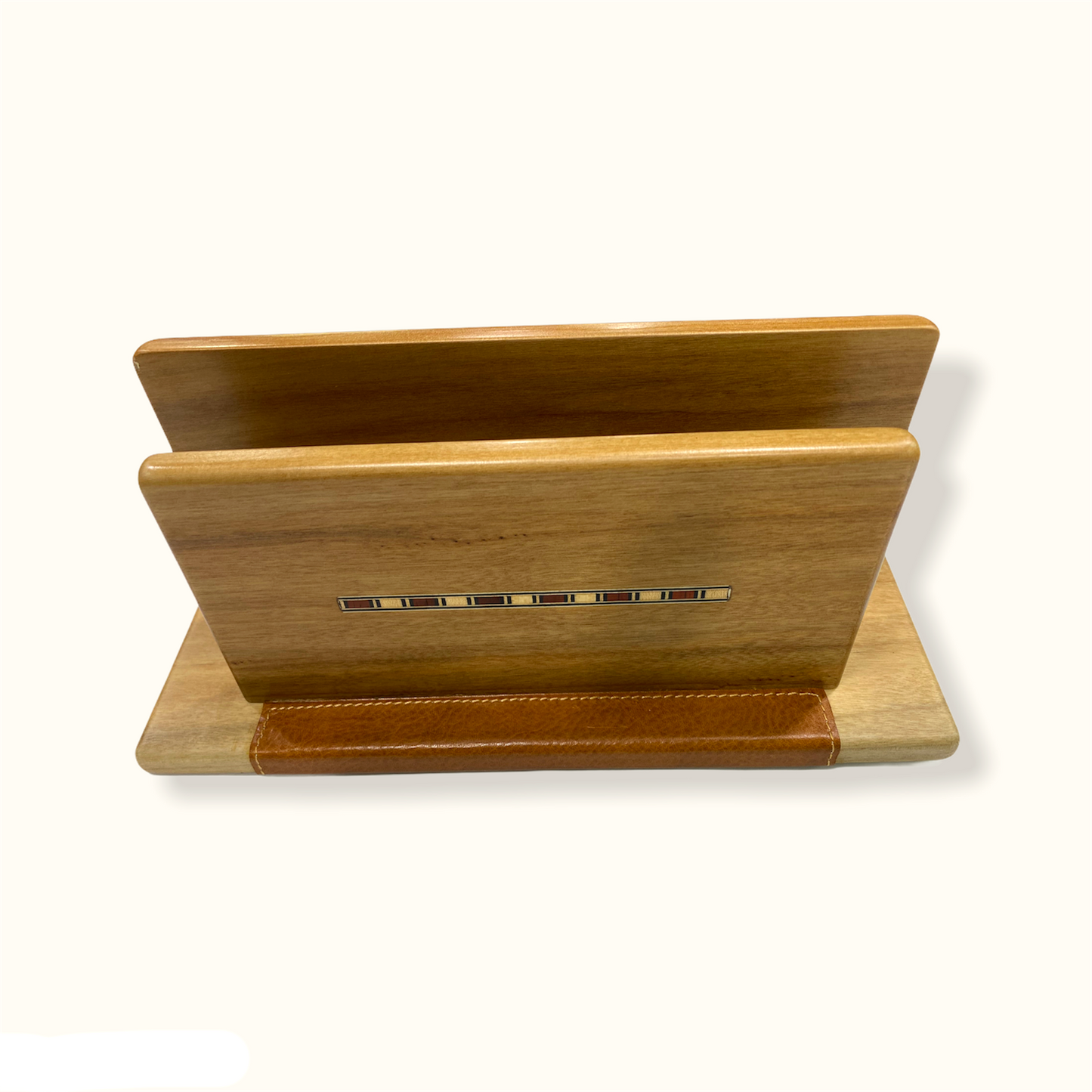 Seta da scrivania 5 pezzi in pelle e frassino intarsiato - Adpel - Miele