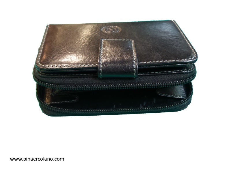 Portafogli donna medio cerniera esterna Chiarugi Firenze cuoio
