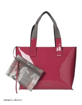 Borsa shopping media in vernice Calvin Klein