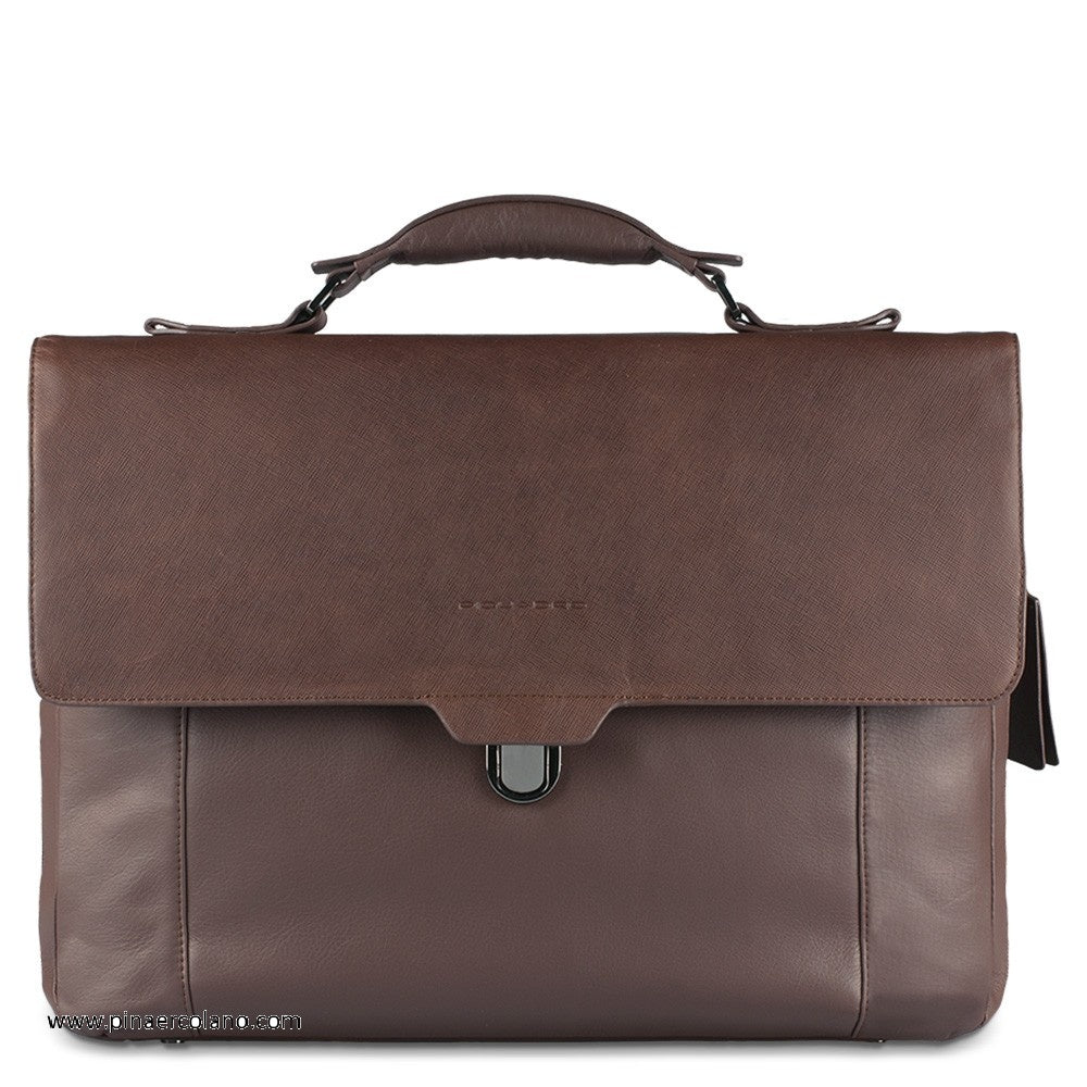 Messenger in pelle Euclide Piquadro - Marrone