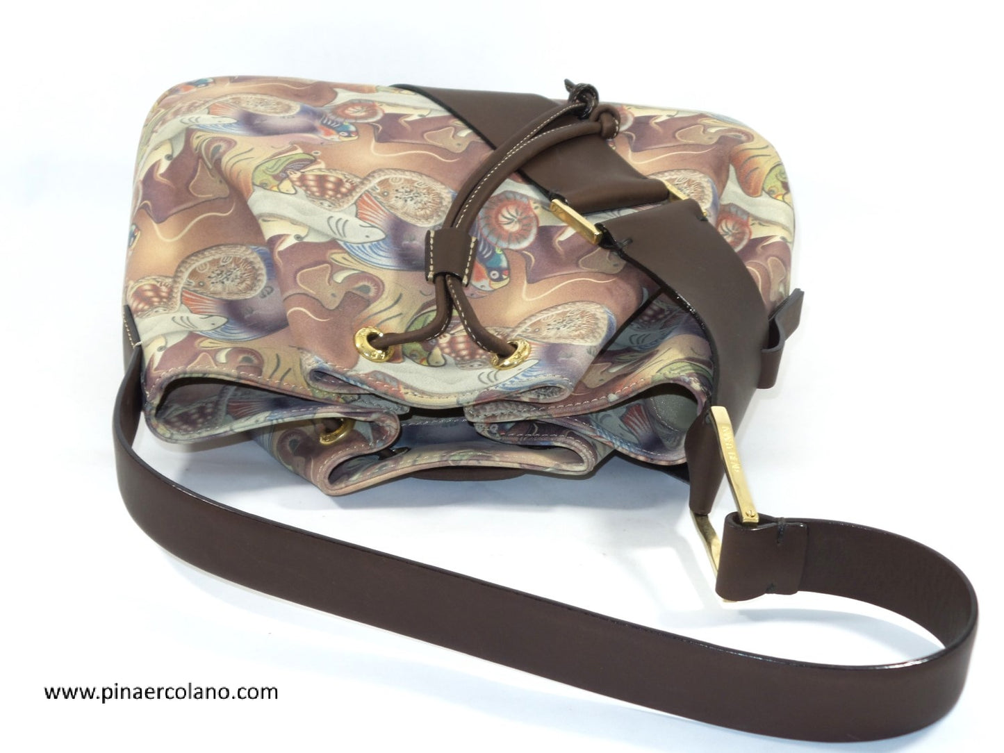 Borsa a secchiello in pelle dipinta a mano - Mary Reed