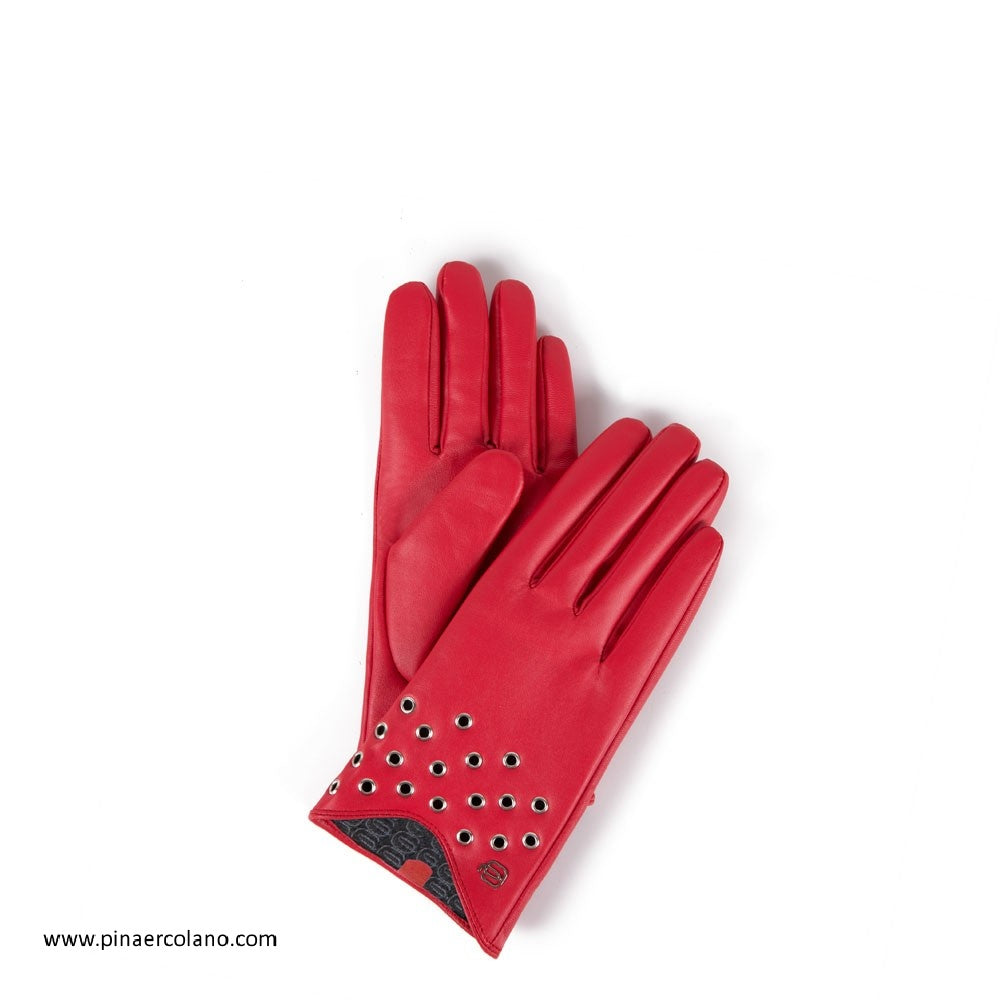 Guanti donna Piquadro in nappa con borchie GU3895G10