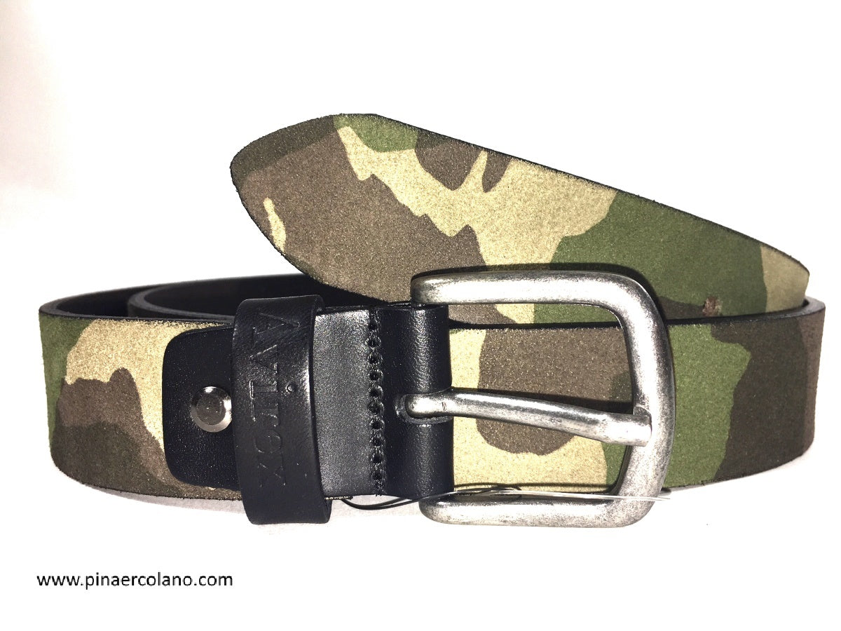 Cintura Unisex in pelle 3,5 cm Avirex Mimetico