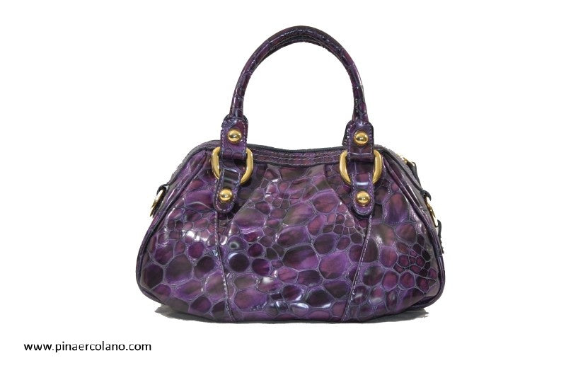 Borsa a mano piccola con stampa cocco Viola - Carbotti