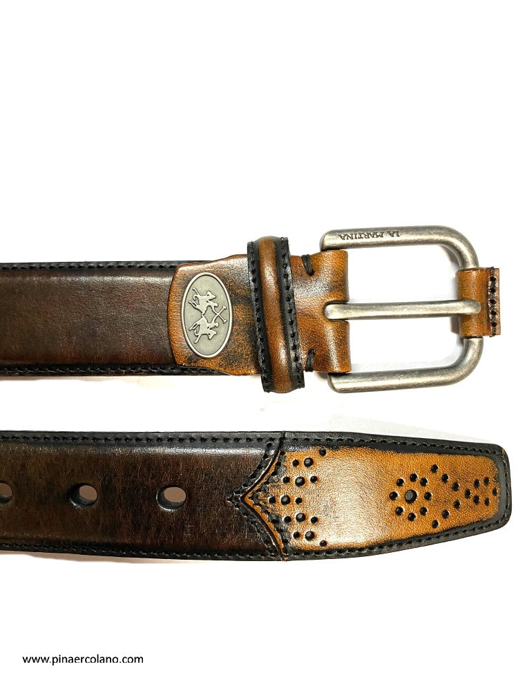 Cintura Sportiva Uomo - Coda di Rondine - La Martina - Cm 3,5 - Testa Di Moro