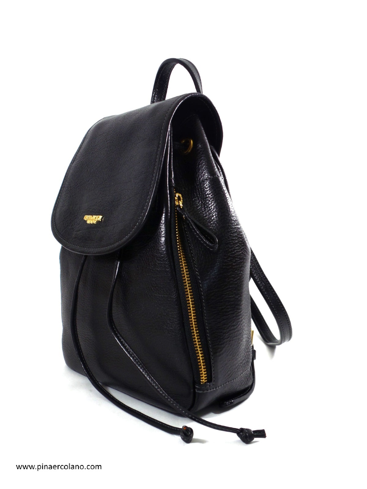 Zaino piccolo in pelle in fiore Chiarugi Rita 22 x 28 x 10 cm Nero