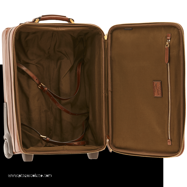 Trolley 52 cm in cuoio fiorentino marrone - Story Viaggio - The Bridge