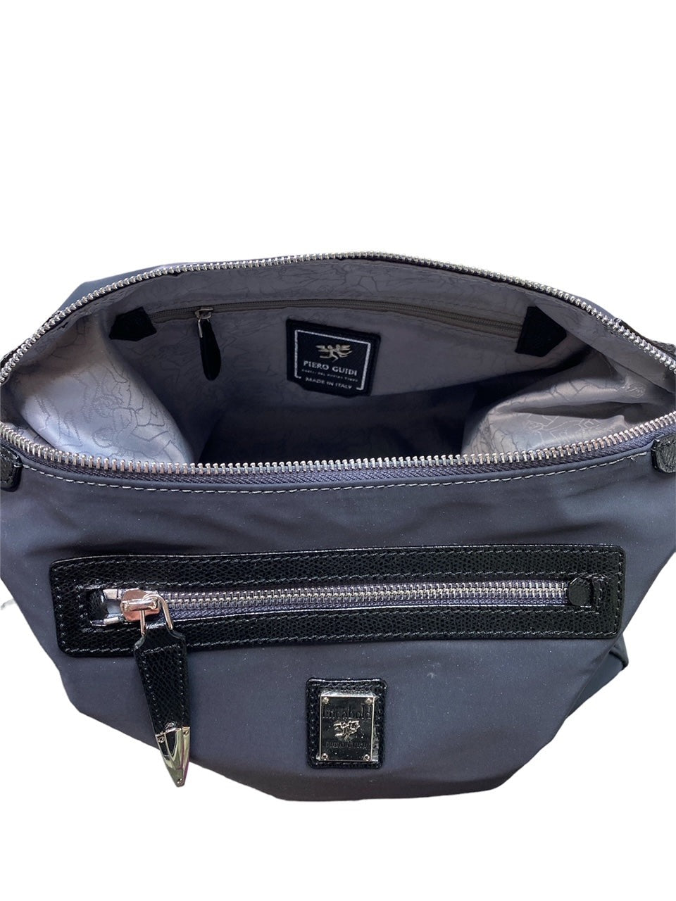 Borsa a tracolla in tessuto Linea Bold - Piero Guidi - Grigio