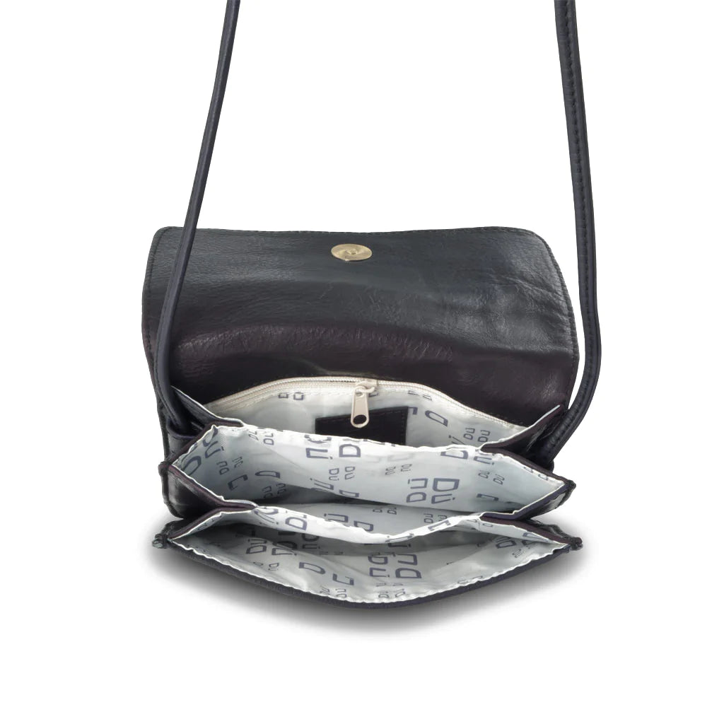 Borsa piccola a tracolla in pelle Patchwork DuduBags - Viola