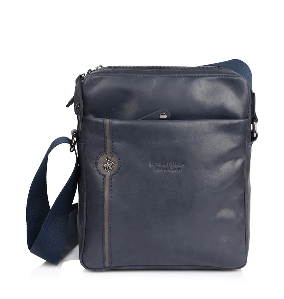 Borsello a tracolla due cerniere in pelle cm 24 - Explore - Beverly Hills Polo Club