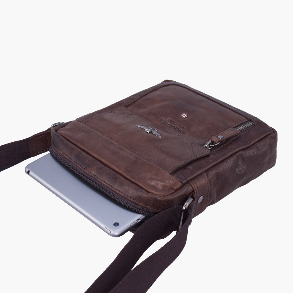 Borsello medio in pelle cm 22 - Vintage - Aeronautica Militare