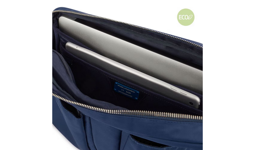 Messenger porta computer 14.1" in tessuto e pelle - Ryan - Piquadro