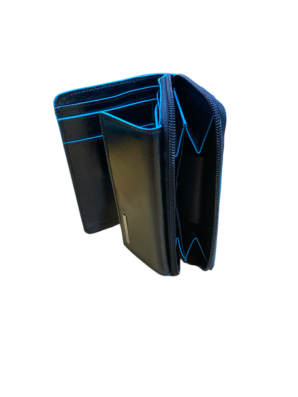 Portafogli donna medio in pelle con zip esterna - Blue Square - Piquadro