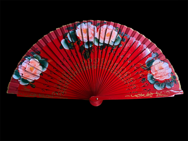 Ventaglio Spagnolo rose - rosso - Abanicos Lola Blay