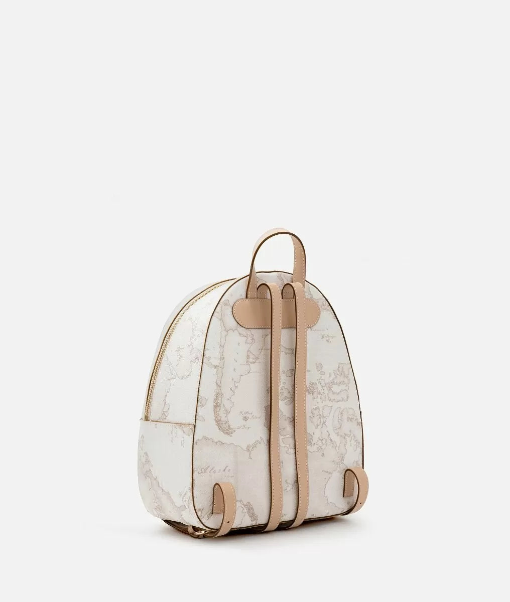 Zaino medio donna con inserti frontali - Geo White - Alviero Martini Prima Classe