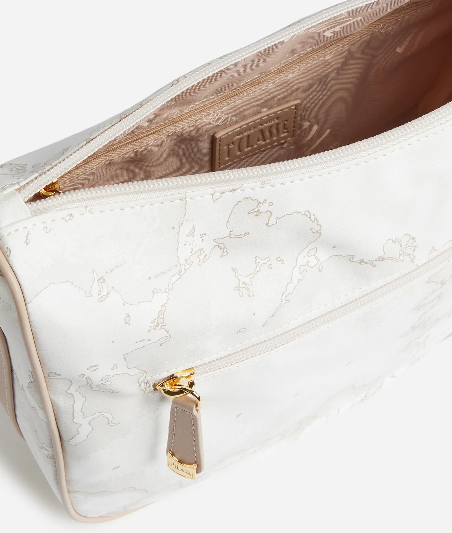 Borsa a tracolla mezza luna in tessuto Geo Soft White - Alviero Martini Prima Classe