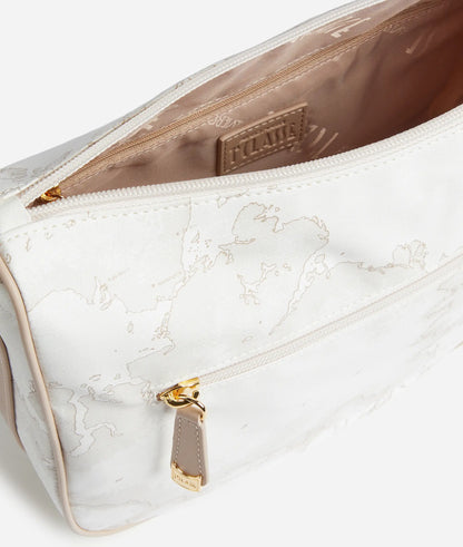 Borsa a tracolla mezza luna in tessuto Geo Soft White - Alviero Martini Prima Classe