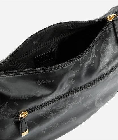 Borsa sottospalla e tracolla  in tessuto Geo Soft Black - Alviero Martini Prima Classe
