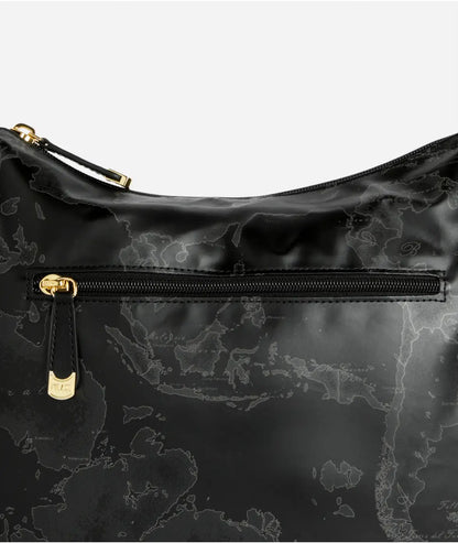 Borsa sottospalla e tracolla  in tessuto Geo Soft Black - Alviero Martini Prima Classe