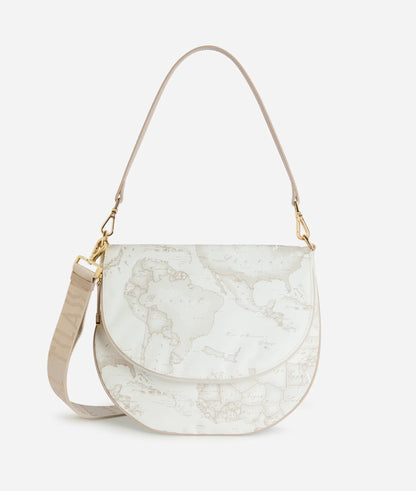 Borsa Sottospalla in tessuto Geo Soft White-Alviero Martini Prima Classe