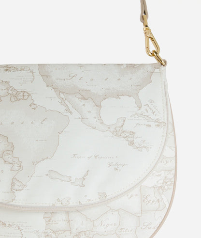 Borsa Sottospalla in tessuto Geo Soft White-Alviero Martini Prima Classe