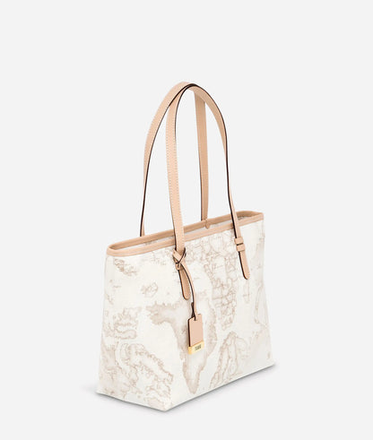 Borsa shopping media con cerniera Geo White CD006 - Alviero Martini Prima Classe