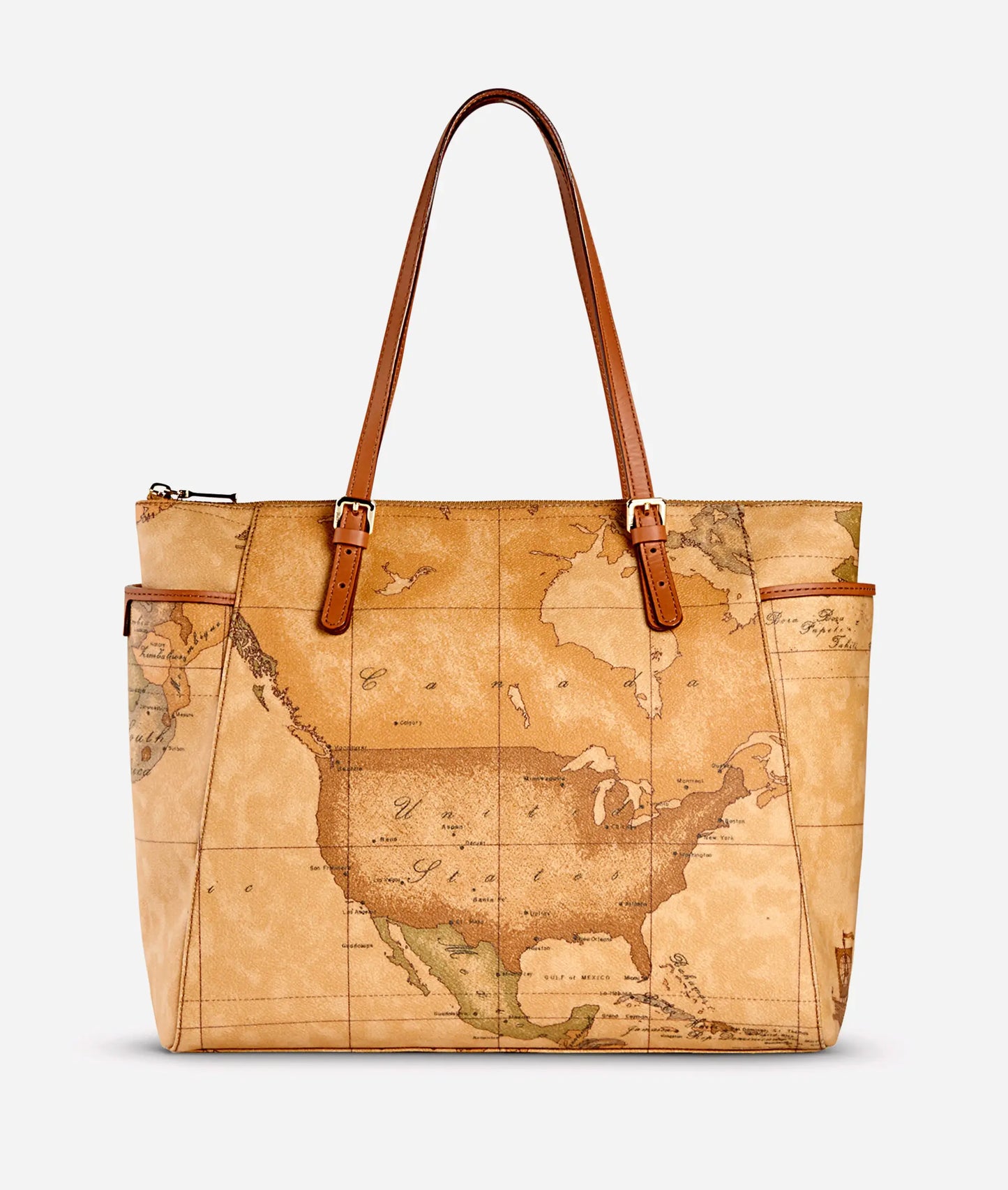 Borsa shopping grande Geo Classic impreziositi da fibbiette Alviero Martini Prima Classe