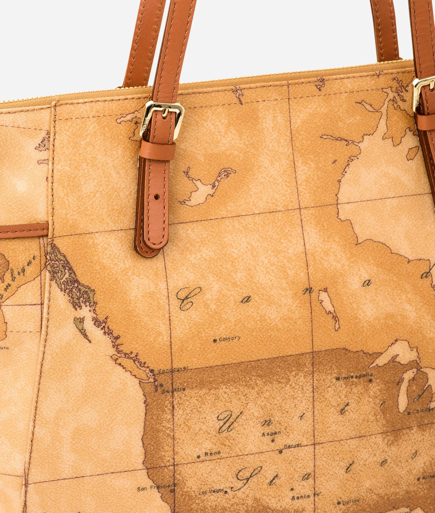 Borsa shopping grande Geo Classic impreziositi da fibbiette Alviero Martini Prima Classe