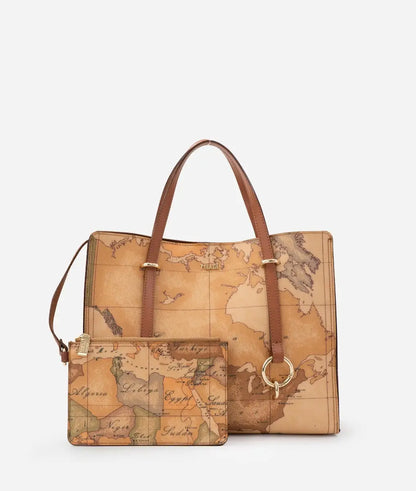 Borsa a mano sfoderata in tessuto Geo Classic Alviero Martini Prima Classe