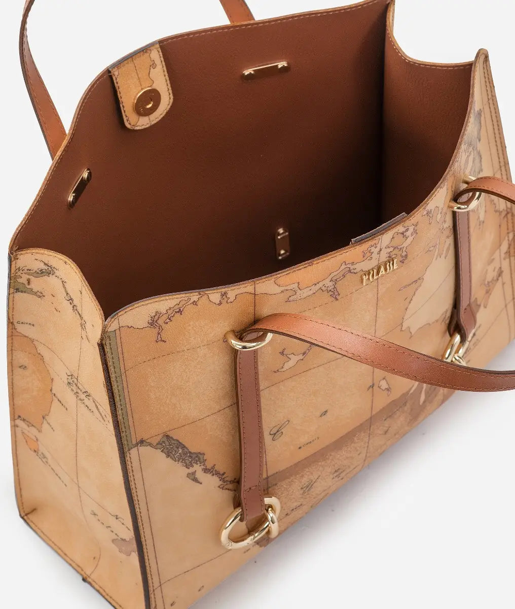 Borsa a mano sfoderata in tessuto Geo Classic Alviero Martini Prima Classe