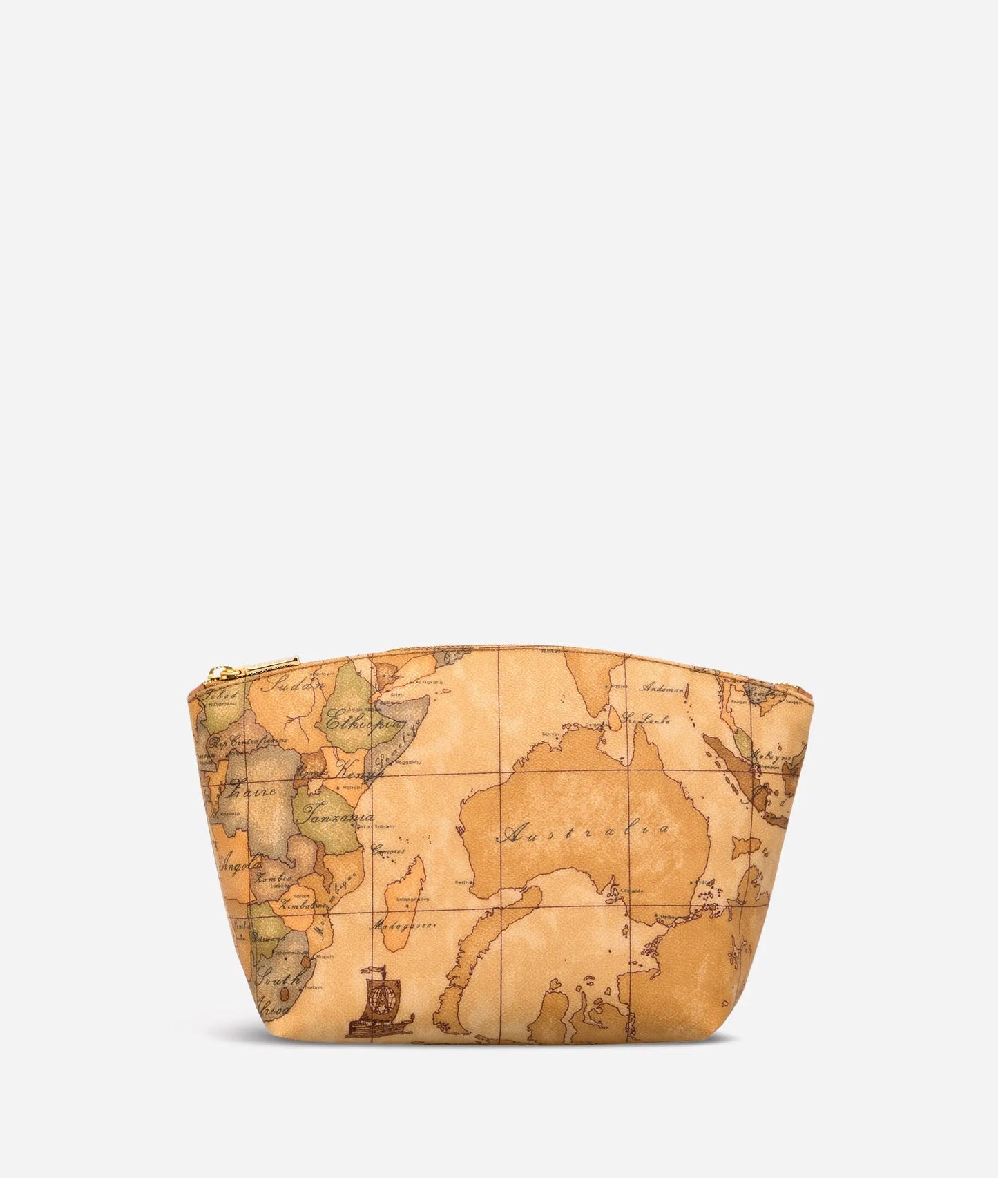 Pochette medio in tessuto stampato con cartina geografica Geo Classic